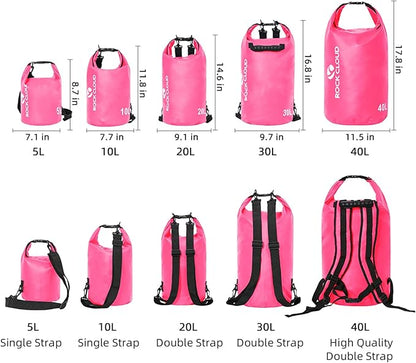 ROCK CLOUD Dry Bag Waterproof 40L Dry Sack for Kayaking Rafting Boating Beach Surfing Swimming Canoe Camping Hiking Fishing Ski
