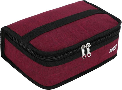 MIER Portable Thermal Insulated Cooler Bag Mini Lunch Bag for Kids, Dark Red