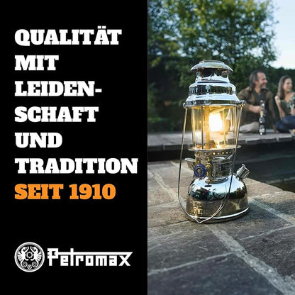 Petromax HK500 Pressurized Lantern, 500 Candlepower with 1 Quart Kerosene Tank for Home or Camping Lighting, Hand Assembled High Pressure 400 Watt Lamp