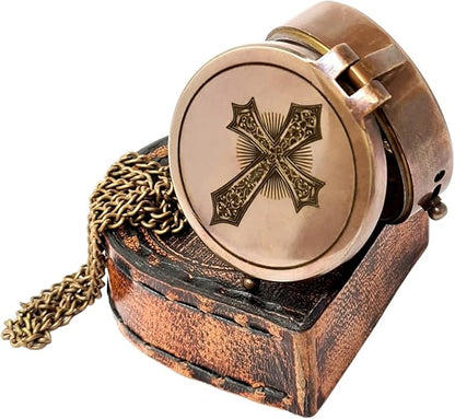 Brass Nautical - Brass Compass Engraved Gift for Son, Grandson, Daughter, Baptism, Confirmation Communion Godson Church Graduation Day