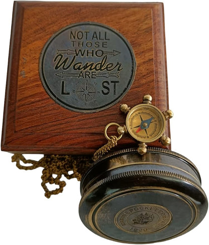 Brass Vintage Navigational Nautical Poem Compass with Beautiful Necklace, Made, Valentine Gift, Beautiful Bond, 100% Handmade, Directional Antique Gift by Decor Hunt