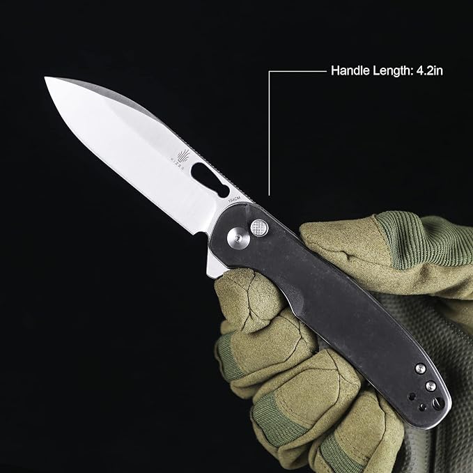 Kizer HIC-CUP Folding Pocket Knife, 3.15 In154CM Steel Folding Knife, Richlite Handle Button Knife, Small EDC Knife for Men Women V3606C2
