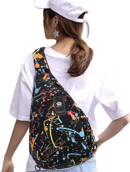 HUA ANGEL Crossbody Sling Bag for Men & Women Lightweight Waterproof Chest Shoulder Bag for Travel Hiking & Everyday Use