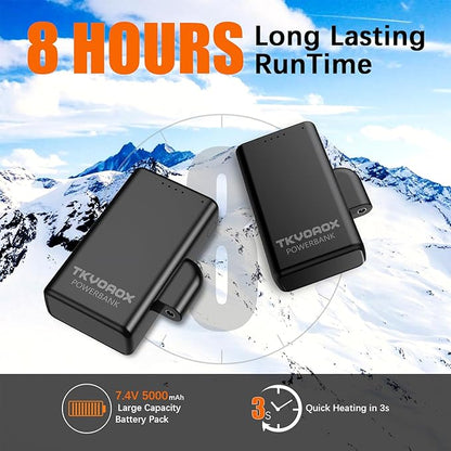 Heated Gloves for Men Rechargeable, 7.4V Heated Gloves Women, 5000mAh Battery Waterproof Touchscreen Electric Heated Gloves for Motorcycle Skiing Hunting Camping