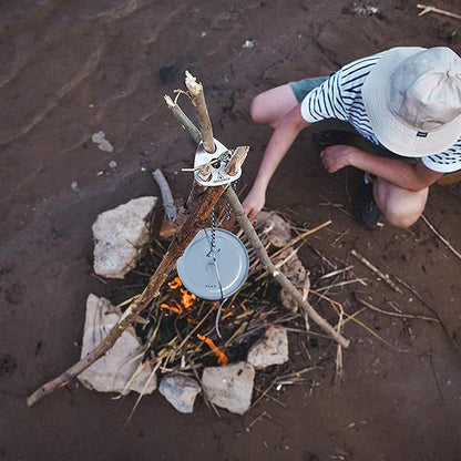 Stainless Steel Camping Gear and Equipment - Campfire Cooking Accessories Set - Radiate Portable Round Cookware - Dutch Oven Camping Cookware - Outdoor Camp Tripod Cooking, Silver