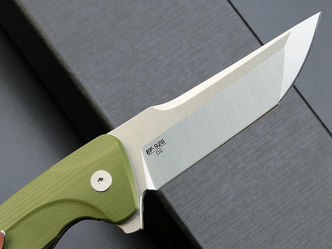 Eafengrow EF926 Pocket Knife D2 Steel Blade Outdoor Tool knives G10 Handle Pocket Clip EDC Knife Ball bearing Knife for Camping Survival Hiking,green
