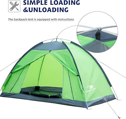 7.2 × 4 × 4 Feet Single Backpack Tent, Waterproof Camping and Hiking Tent can be Used by One Person, Light and Durable