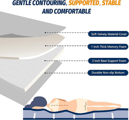 CYMULA Memory Foam Camping Mattress Pad, CertiPUR-US Sleeping Mat, Portable Roll Up Mattress for Adults, Camping Bed Pads for Sleepover, Car Bed with Travel Bag