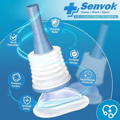 Senvok Choking Rescue Device (2 Sets) - FSA HSA Eligible - Home Kit & Travel Kit - Anti Choking Device for Kids and Adults, Portable Airway Suction Device, Choking First Aid Device