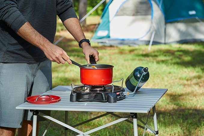 Coleman PowerPack Propane Gas Camping Stove, 1-Burner, High-Efficiency 7500 BTU, Portable and Compact, Perfect for Camping, Hunting, and Backpacking