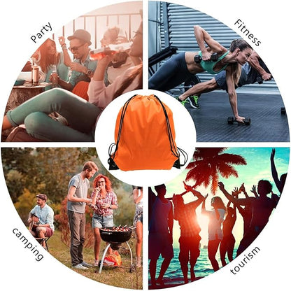 GoodtoU Drawstring Backpacks, 100 Pieces Back Bag Bulk Cinch Sack Drawstring Gym Bag for Sport, Traveling, Team (Orange)