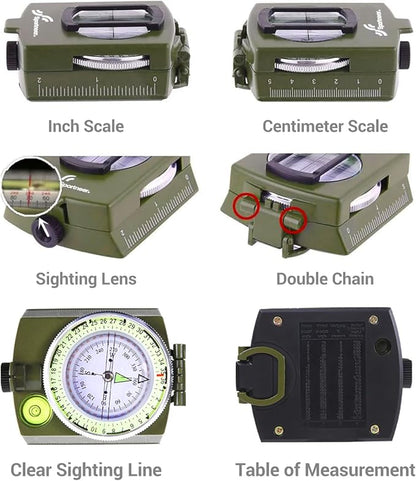 Sportneer Compass Hiking Survival Military Grade Waterproof Boy Scout Compass for Kids Gift Backpacking Camping Hiking Navigation