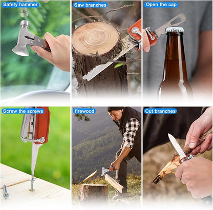 Multi-Purpose Outdoor Tools, Camping Gear Multi-Tools, 16-in-1 Camping Accessories Multi-Tool Hammers, Easy to Carry Camping Tools Including Hammers, Pliers, Bottle Openers, etc.
