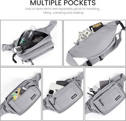 CXWMZY Fanny Packs For Women & Men Waist Pack Hip Bum Bag with Multi-Pockets Large Capacity Waterproof Casual Bum Bag for Disney Traveling Casual Cycling Running Hiking