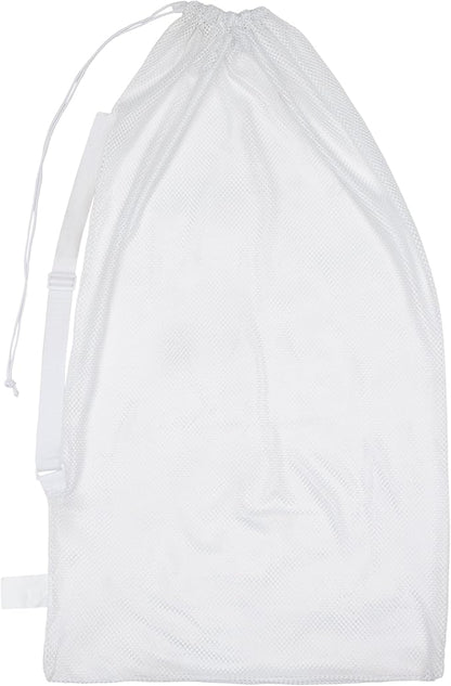 Champion Sports Mesh Equipment Bag – Heavy-Duty Nylon Drawstring Bag with Lock & ID Tag, Breathable Storage Sack for Balls, Swim Gear, Laundry & Toys, Multiple Sizes & Colors