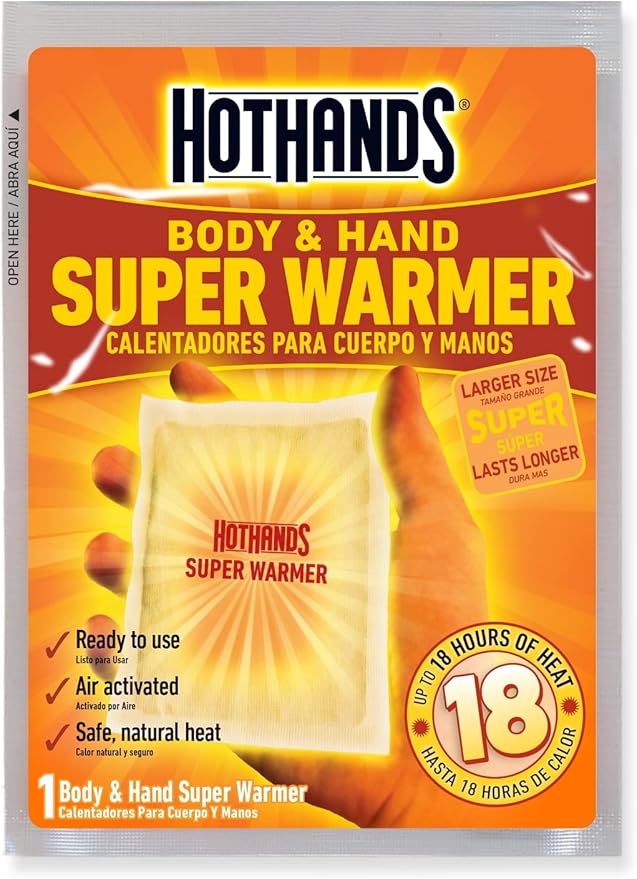 HotHands Body & Hand Super Warmers - Long Lasting Safe Natural Odorless Air Activated Warmers - Up to 18 Hours of Heat - 54 Individual Warmers