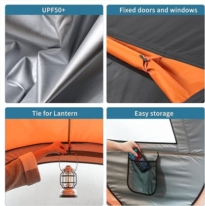 EchoSmile Camping Instant Pop Up Tent, 2/4/6/8/10 Person, Water Resistant Dome, Easy Setup for Camping Hiking and Outdoor, Portable with Carry Bag, 3 Season
