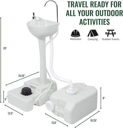 Hike Crew Outdoor Portable Sink with 6.3 GAL (24L) Waste Tank