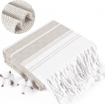 Boho Beige Throw Blanket Bedroom Living Room Accessories Sofa Couch Chair Essential Bohmian Aztec African Southwest Neutral White Fall Antique Vintage French Country Primitive Cottage Nursery Decor