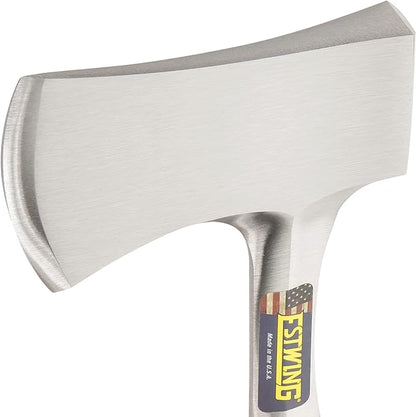 ESTWING Sportsman's Axe - 12" Camping Hatchet with Forged Steel Construction & Genuine Leather Grip - E14A