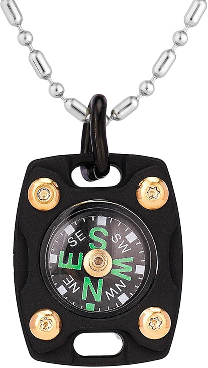 MecArmy CMP/CMP2 Mini Compass- Meaningful Graduation Birthday Gifts for Men Women, EDC Titanium/Brass/Copper Pocket Compass for Hiking SurvivaI, IPX5 Waterproof, Glow in The Dark, Necklace Pendant