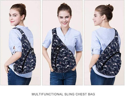 HUA ANGEL Crossbody Sling Bag for Men & Women Lightweight Waterproof Chest Shoulder Bag for Travel Hiking & Everyday Use