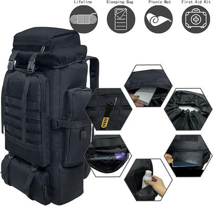 80L 100 Liters Camping Hiking Military Tactical Backpack,Water Resistant Large Travel Daypacks Outdoor MOLLE Rucksack
