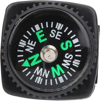 Mini Compass, 25Pcs Black Survival Compass for Camping Hiking Boating Touring Outdoor Activities Accessory, Portable Pocket Compass for Bracelet Umbrella Rope Watch Band Key Chain