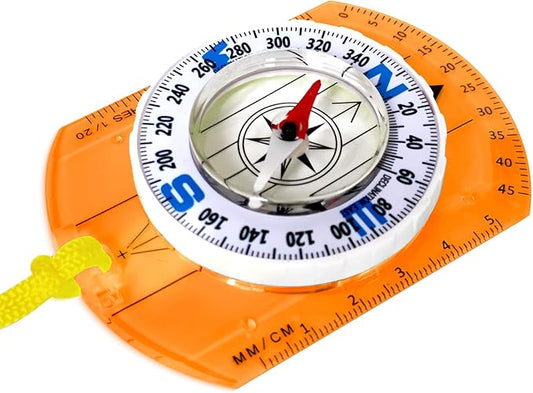 Posinly Advanced Orienteering Compass - Survival Whistle, Map Reading Field Compass for Camping, Hiking & Navigation, Great for Kids