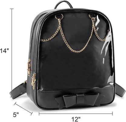STEAMEDBUN Ita Bag Backpack Bowknot Kawaii Pin Display Backpack Bag with Insert