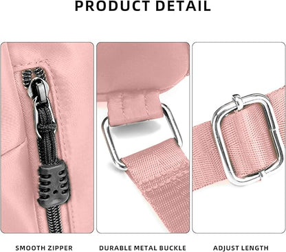 Sports Drawstring Backpack String Swimming Gym Bag Backpack with Shoes Compartment and Pocket for Men Women（pink