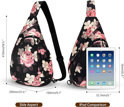 HUA ANGEL Crossbody Sling Bag for Men & Women Lightweight Waterproof Chest Shoulder Bag for Travel Hiking & Everyday Use