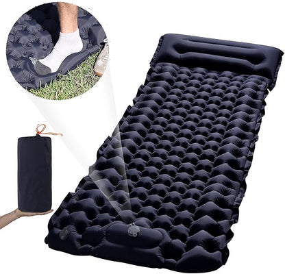 LISANNE Camping Mattress with Built in Foot Pump Inflatable Sleeping Mat Ultralight Compact Sleeping Pad for Camping,Backpacking,Hiking,Traveling,Tent,Waterproof and Portable for Outdoor Activities
