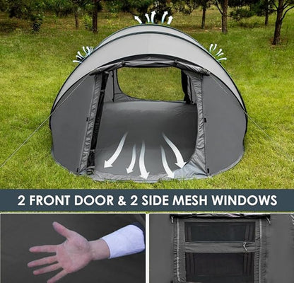 Instant Pop Up Camping Tent, 5-6 Person Tents,Automatic Set Up Tent in 3 Seconds,Waterproof Sunshade Family Tent,Portable Lightweight Dome Tent for Outdoor Camping,Hiking,Travel & Beach