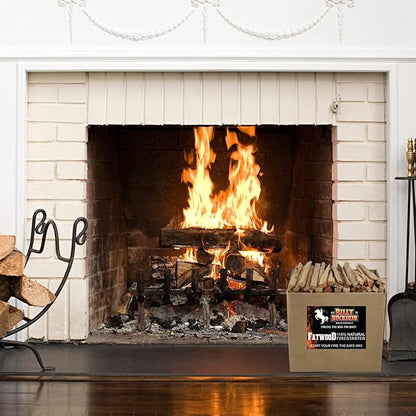 Billy Buckskin Co. 50 lb. Fatwood Fire Starter Sticks | Easy & Safe Fire Starter | Start a Fire with just 2 Sticks | Works in Any Weather Conditions | 50 lb Box