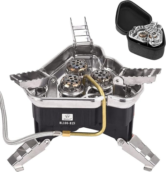 Bulin Camping Stove Burner 3500W/3800W/5800W/6800W/18000W Adjustable Ultralight Backpacking Stove Windproof Camp Portable Propane Stove for Camping Hiking Backpack Outdoor