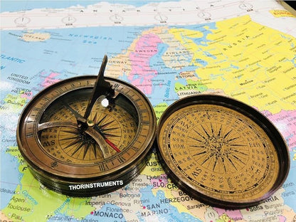 Go Confidently in The Direction of Your Dreams 18th Century Sundial Compass Rustic Vintage Home Decor Gifts