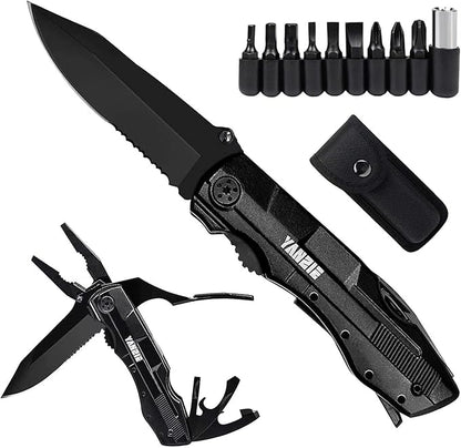 Multitool Pocket Knife with Switch Blades, Can Opener, Wire Cutter, Plier Screwdrivers, Fishing Knife for Camping Hunting, Chrismas/Birthday Gifts for Men/Dad/Kids