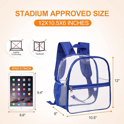 USPECLARE Clear Backpack for Stadium Approved 12×6×12, Water proof Clear Bag for Stadium Events and Concert Work Sport Event