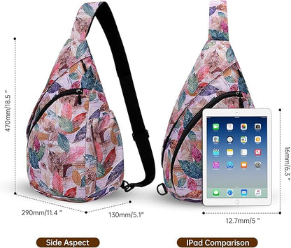 HUA ANGEL Crossbody Sling Bag for Men & Women Lightweight Waterproof Chest Shoulder Bag for Travel Hiking & Everyday Use