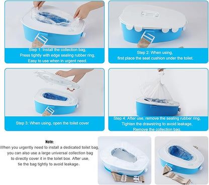 Portable Car Toilet/car Potty/Emergency Toilet/Vehicle Urine Bag- - Suitable for Outdoor Emergency, Camping and Sleeping, Car Travel,Traffic Jam (Blue)