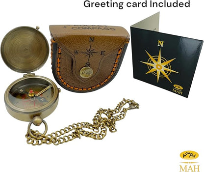 Second Star to The Right J. M. Barrie, Peter Pan Engraved Handmade Brass Compass for Birthday, Graduation Day, Confirmation Gift, Valentine Gift Parting Gift and Campion, Hiking Compass with Case