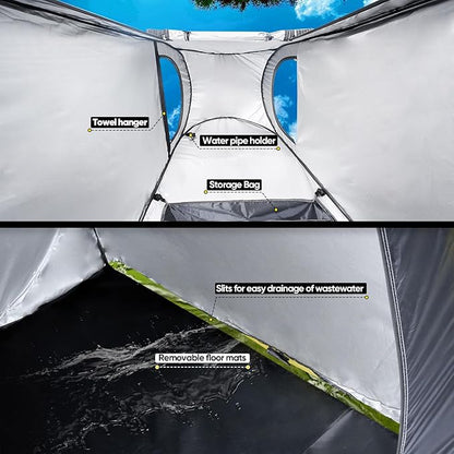 NEVERLAND Pop up Privacy Shower Tent - Portable Changing Shower Tent, Dressing Room, Bathroom, Outdoor Rain Shelter for Camping, Hiking, Beach (Black)