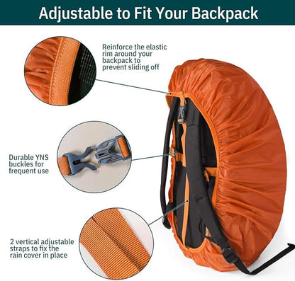 Unigear Backpack Rain Cover Waterproof Rating 5000mm, Ultraportable and Durable with 2 Anti-Slip Buckle Strap, Integrated Carry Pouch Design