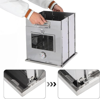 REDCAMP Foldable Camping Oven with 3 Tier Grill, Stainless Steel Oven for Propane Stove Baking BBQ Outdoor Cooking