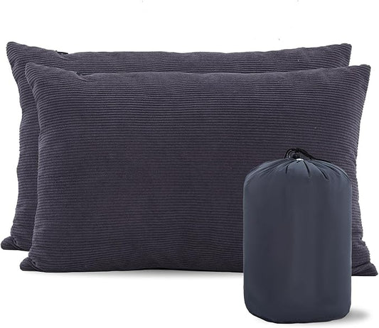 MOON LENCE Camping Pillows 2 Pack Compressible Backpacking Pillows for Travel Lightweight Hammock Pillows with Removable Pillows Cover Outdoor Camp Gear S