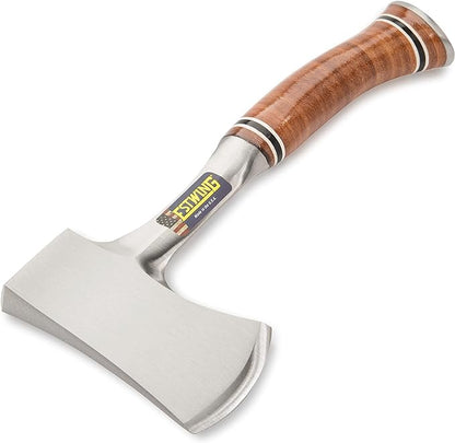 ESTWING Sportsman's Axe - 12" Camping Hatchet with Forged Steel Construction & Genuine Leather Grip - E14A