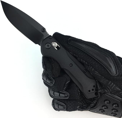 HUAAO 7in Manual Open Pocket Knife, Axis Lock Knife with 2.8in 8Cr13Mov Steel Blade Glass-Filled Nylon Handle, EDC Folding Knife with Clip for Camping Hunting