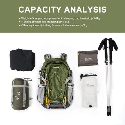 MOUNTAINTOP 40L Hiking Backpack Travel Daypack with Rain Cover for Outdoor Backpacking, Camping
