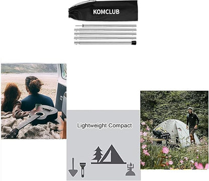 KOMCLUB Telescoping Tent Poles Adjustable Tarp Poles Camping Stainless Steel Lightweight Tent Poles for Trap Sun Sails Canopy Awning Shelter Backpacking Hiking 78 in Set of 4